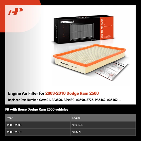 Engine Air Filter for 2003-2010 Dodge Ram 2500