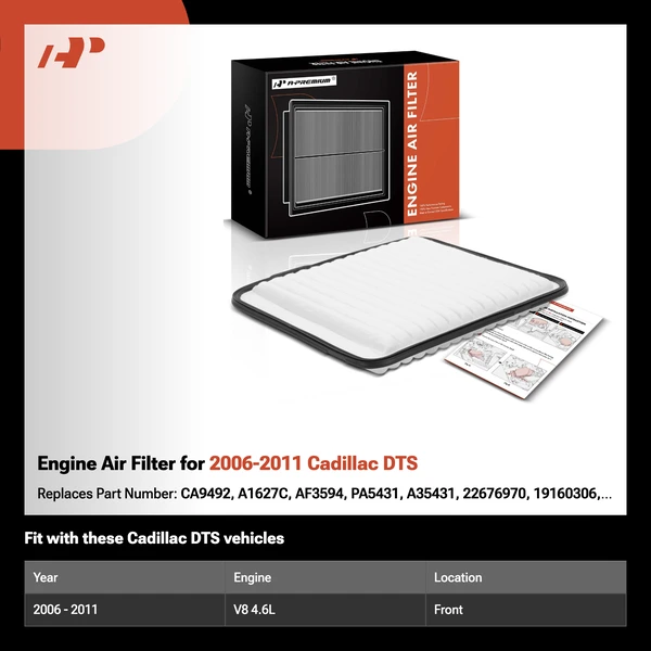 Engine Air Filter for 2006-2011 Cadillac DTS