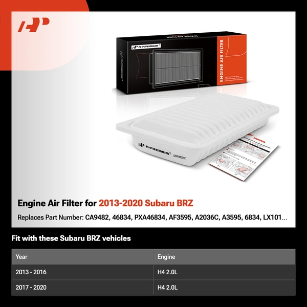 Engine Air Filter for 2013-2020 Subaru BRZ