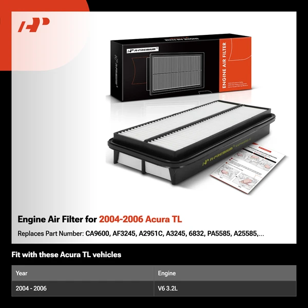 Engine Air Filter for 2004-2006 Acura TL