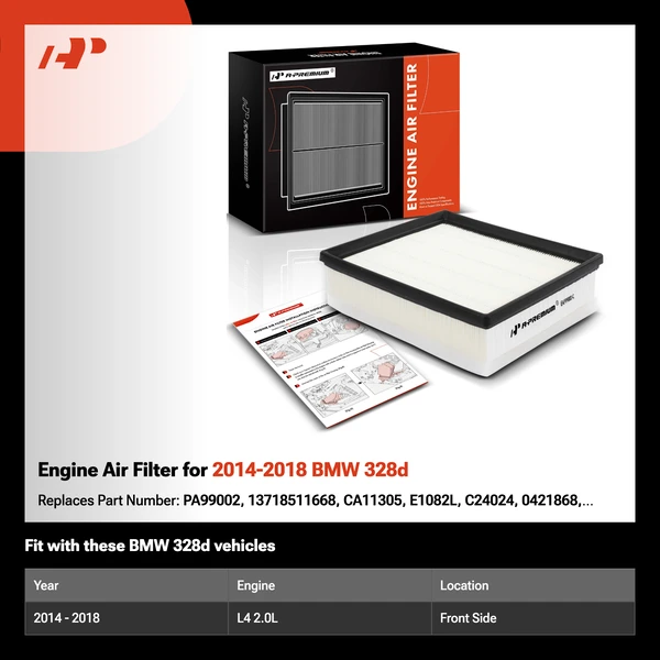 Engine Air Filter for 2014-2018 BMW 328d