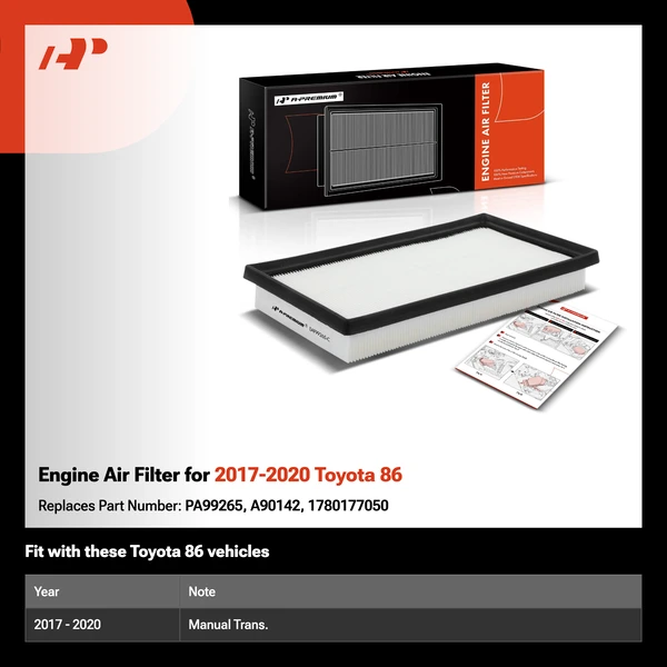 Engine Air Filter for 2017-2020 Toyota 86