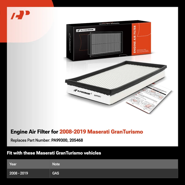 Engine Air Filter for 2008-2019 Maserati GranTurismo