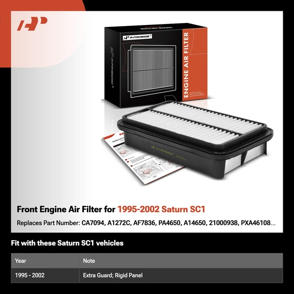 Front Engine Air Filter for 1995-2002 Saturn SC1