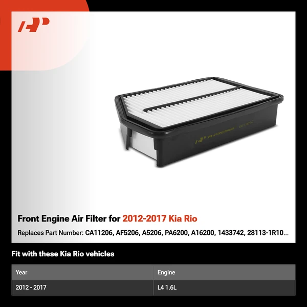 Front Engine Air Filter for 2012-2017 Kia Rio