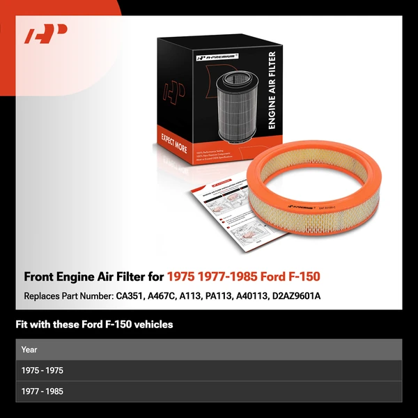 Front Engine Air Filter for 1975 1977-1985 Ford F-150