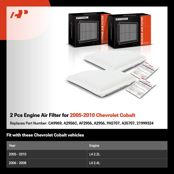2 Pcs Engine Air Filter for 2005-2010 Chevrolet Cobalt