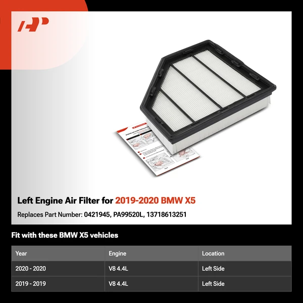 Left Engine Air Filter for 2019-2020 BMW X5