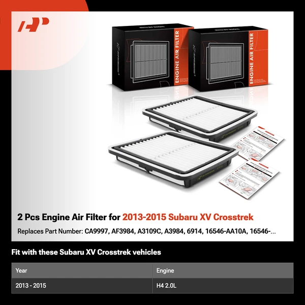 2 Pcs Engine Air Filter for 2013-2015 Subaru XV Crosstrek
