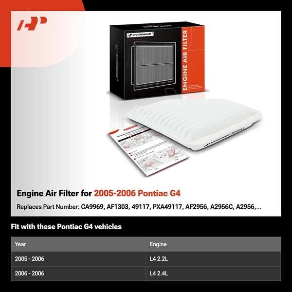 Engine Air Filter for 2005-2006 Pontiac G4