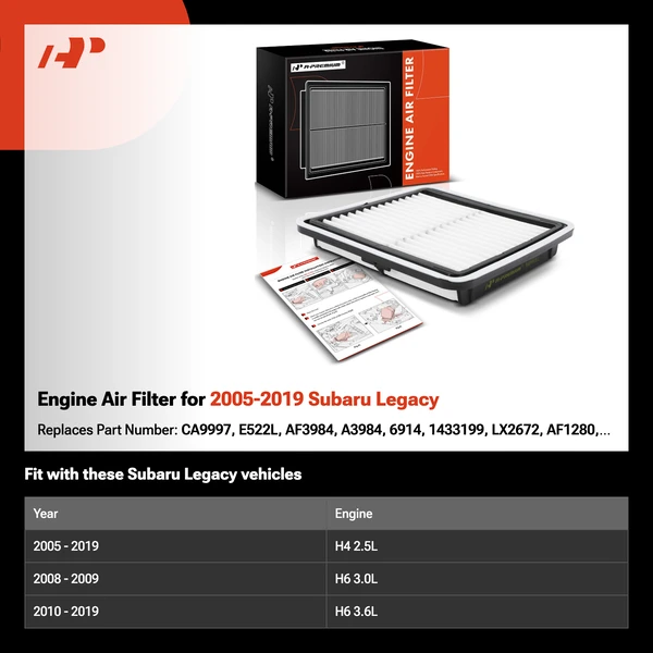 Engine Air Filter for 2005-2019 Subaru Legacy