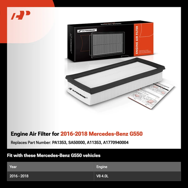 Engine Air Filter for 2016-2018 Mercedes-Benz G550