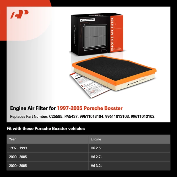 Engine Air Filter for 1997-2005 Porsche Boxster