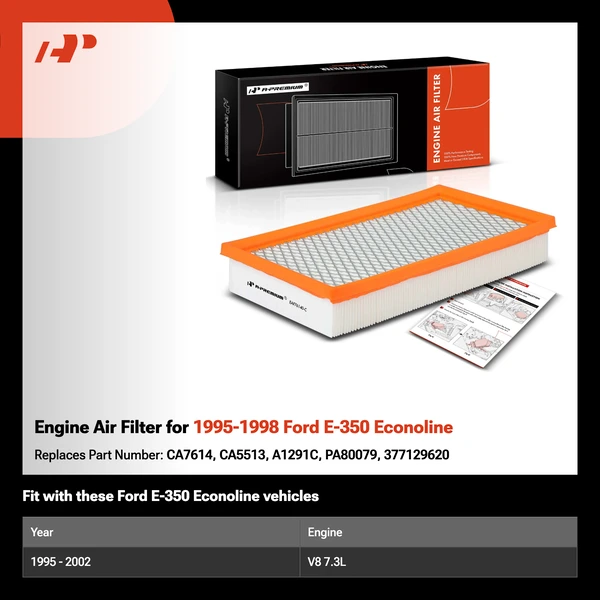 Engine Air Filter for 1995-1998 Ford E-350 Econoline