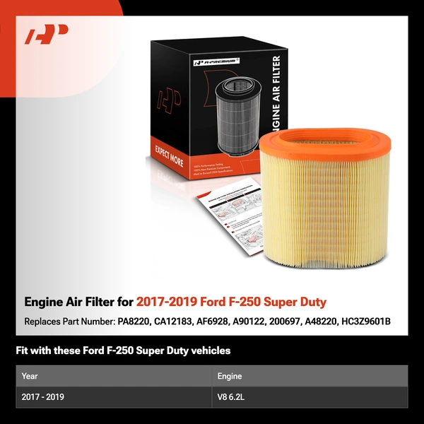 Engine Air Filter for 2017-2019 Ford F-250 Super Duty