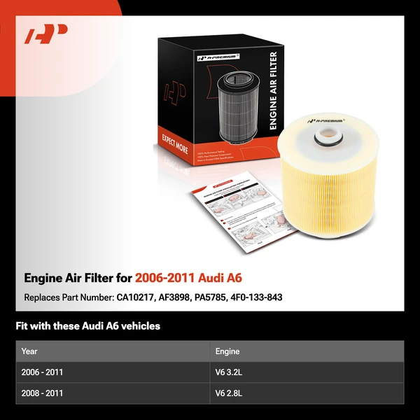 Engine Air Filter for 2006-2011 Audi A6
