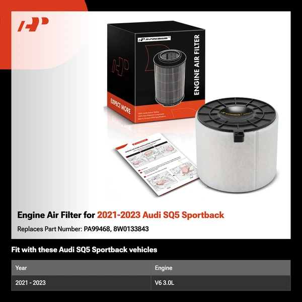 Engine Air Filter for 2021-2023 Audi SQ5 Sportback