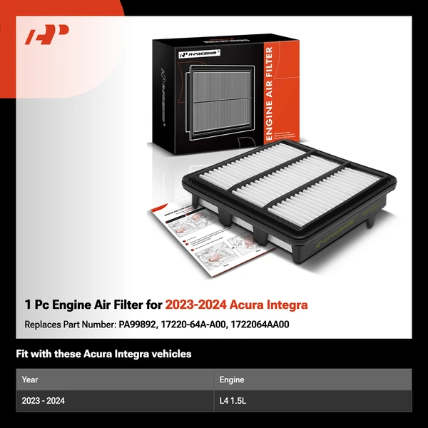 1 Pc Engine Air Filter for 2023-2024 Acura Integra