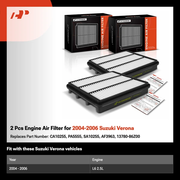 2 Pcs Engine Air Filter for 2004-2006 Suzuki Verona