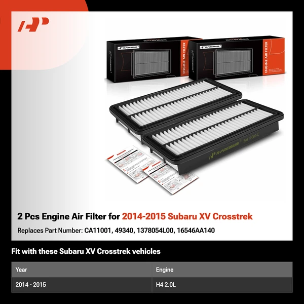 2 Pcs Engine Air Filter for 2014-2015 Subaru XV Crosstrek