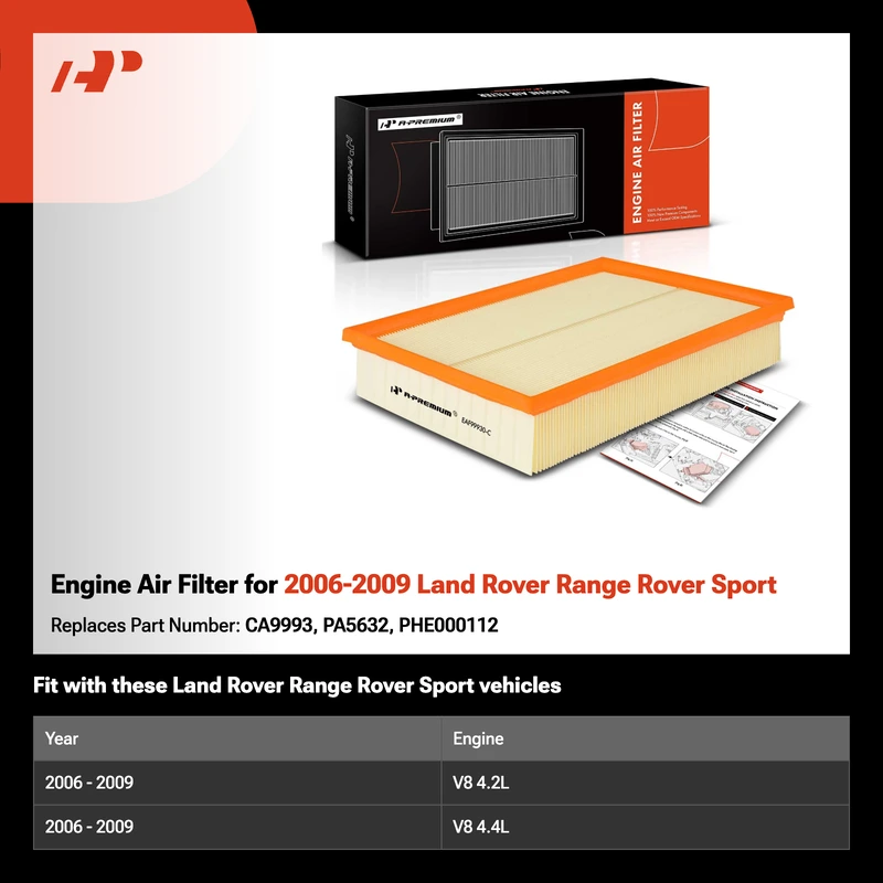 Engine Air Filter for 2006-2009 Land Rover Range Rover Sport