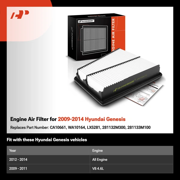 Engine Air Filter for 2009-2014 Hyundai Genesis
