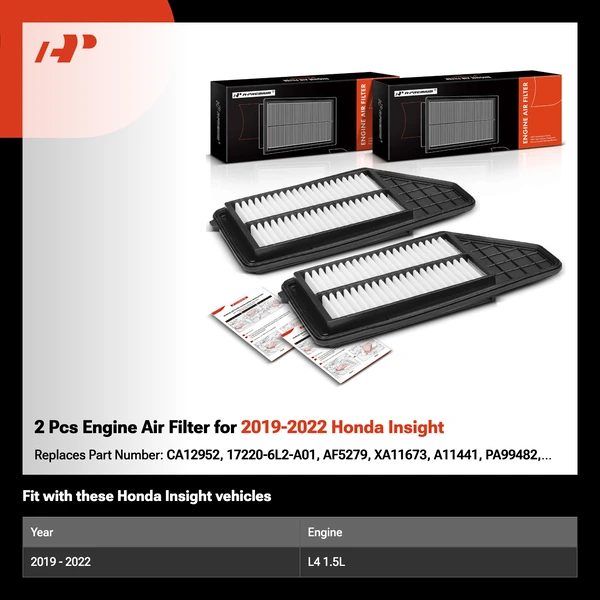 2 Pcs Engine Air Filter for 2019-2022 Honda Insight
