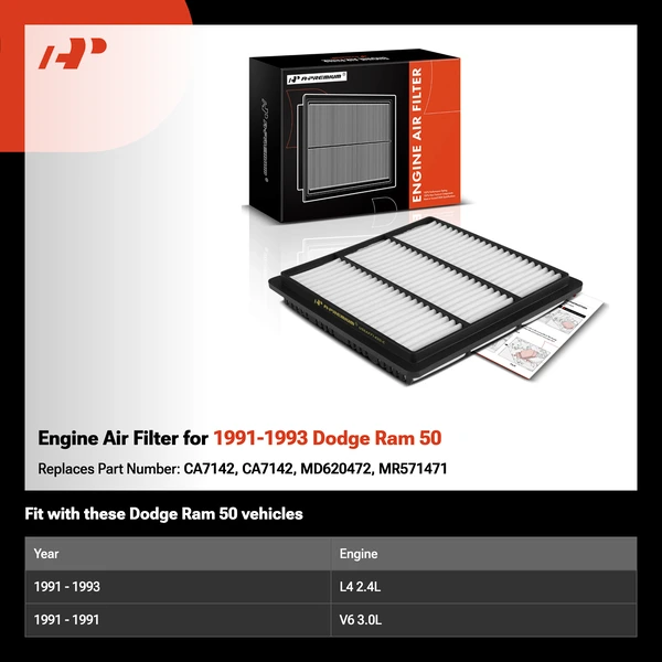 Engine Air Filter for 1991-1993 Dodge Ram 50