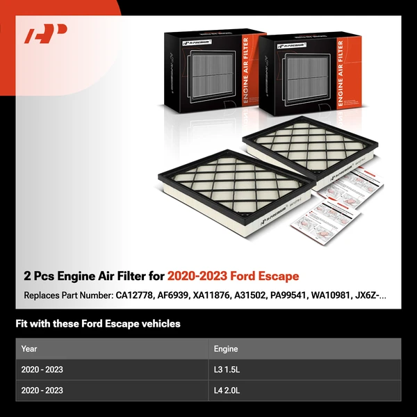 2 Pcs Engine Air Filter for 2020-2023 Ford Escape