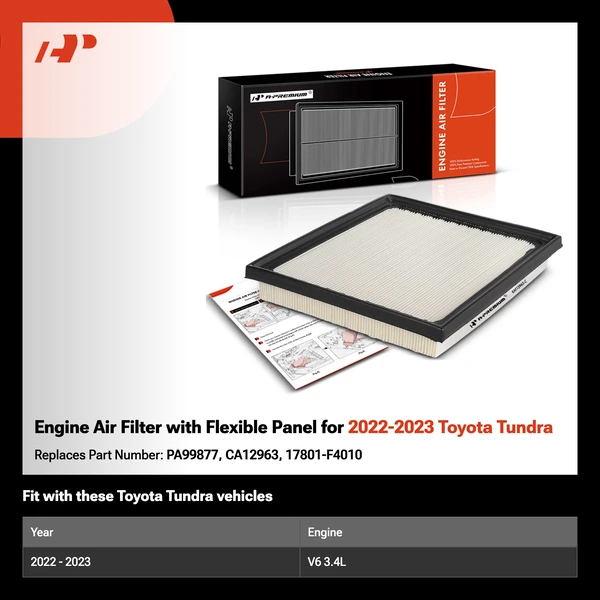 Engine Air Filter with Flexible Panel for 2022-2023 Toyota Tundra