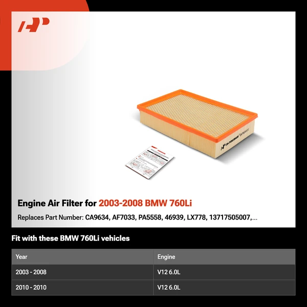 Engine Air Filter for 2003-2008 BMW 760Li