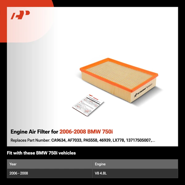 Engine Air Filter for 2006-2008 BMW 750i