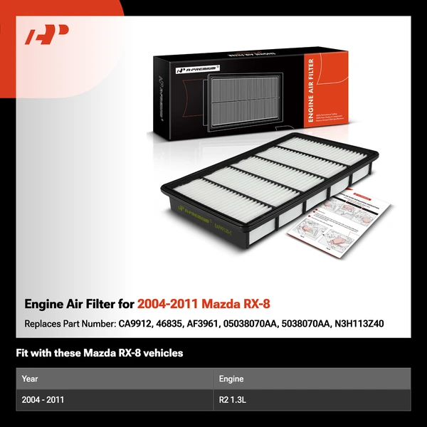 Engine Air Filter for 2004-2011 Mazda RX-8
