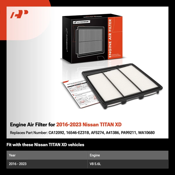 Engine Air Filter for 2016-2023 Nissan TITAN XD