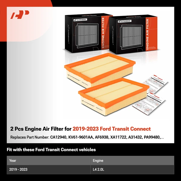 2 Pcs Engine Air Filter for 2019-2023 Ford Transit Connect
