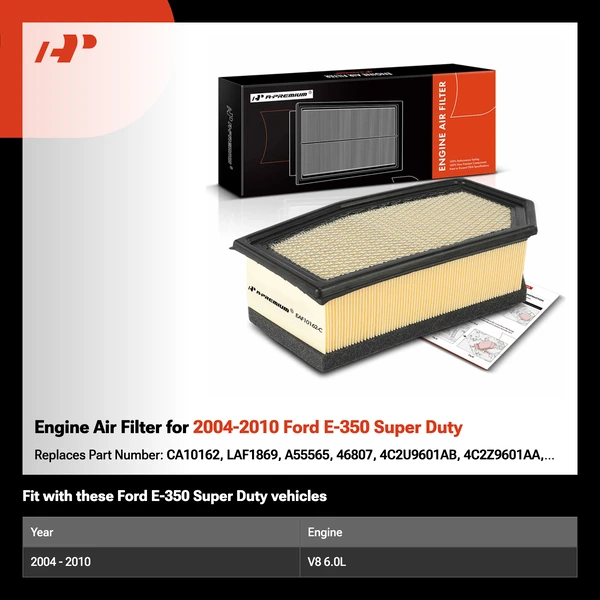 Engine Air Filter for 2004-2010 Ford E-350 Super Duty
