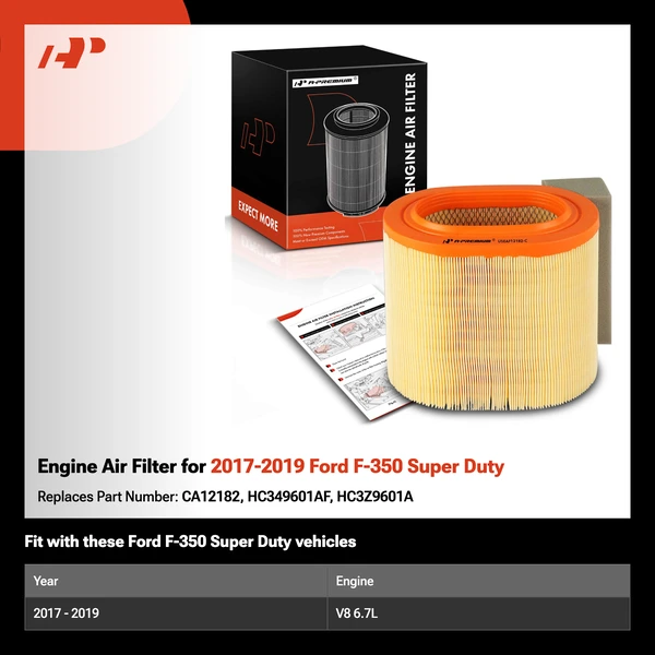Engine Air Filter for 2017-2019 Ford F-350 Super Duty
