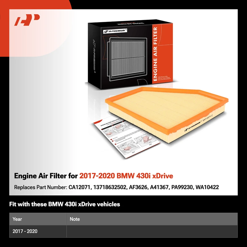 Engine Air Filter for 2017-2020 BMW 430i xDrive