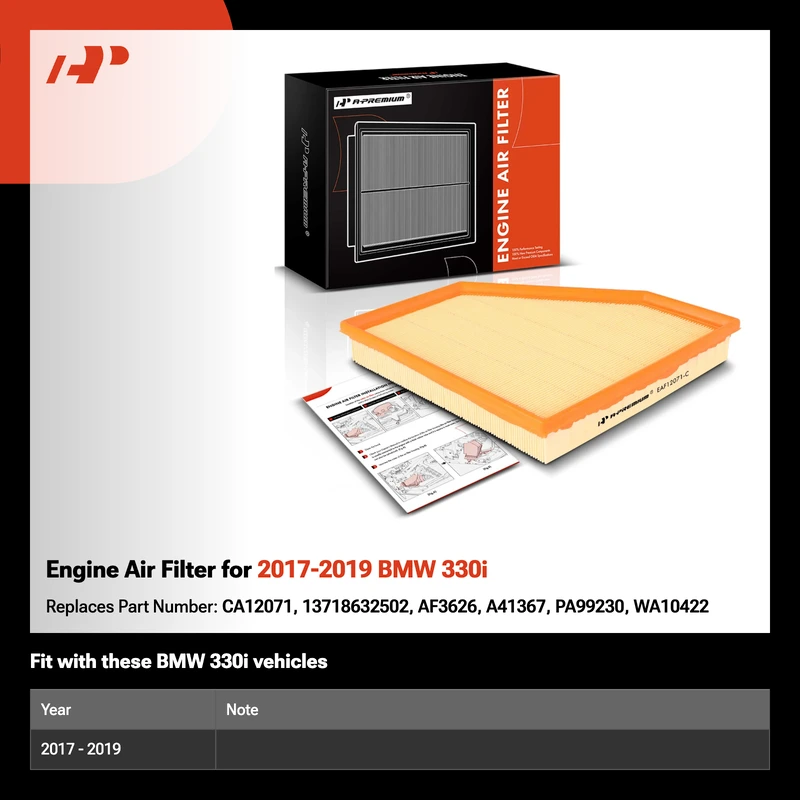 Engine Air Filter for 2017-2019 BMW 330i