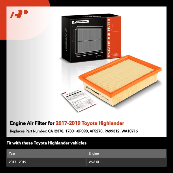 Engine Air Filter for 2017-2019 Toyota Highlander