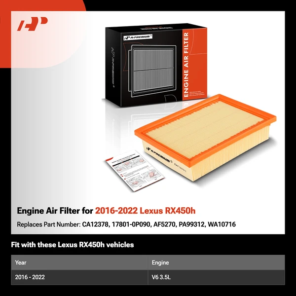 Engine Air Filter for 2016-2022 Lexus RX450h