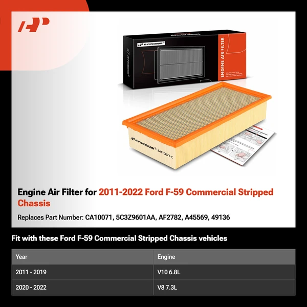 Engine Air Filter for 2011-2022 Ford F-59 Commercial Stripped Chassis