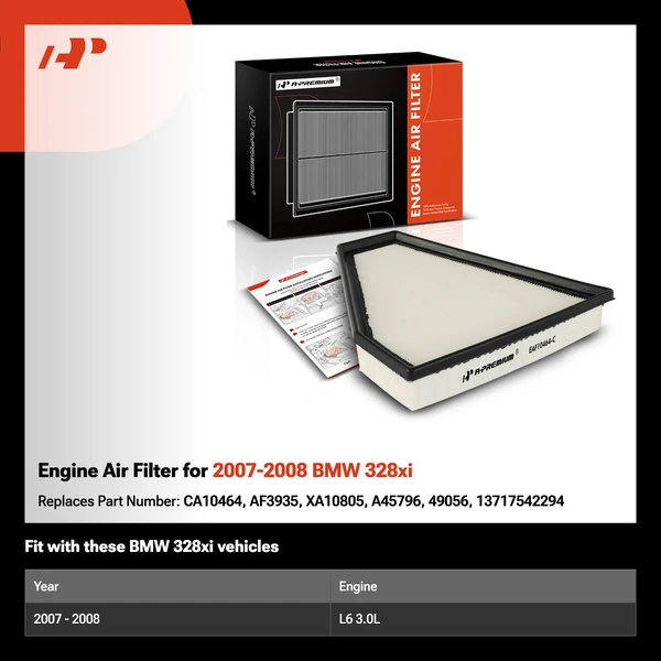 Engine Air Filter for 2007-2008 BMW 328xi