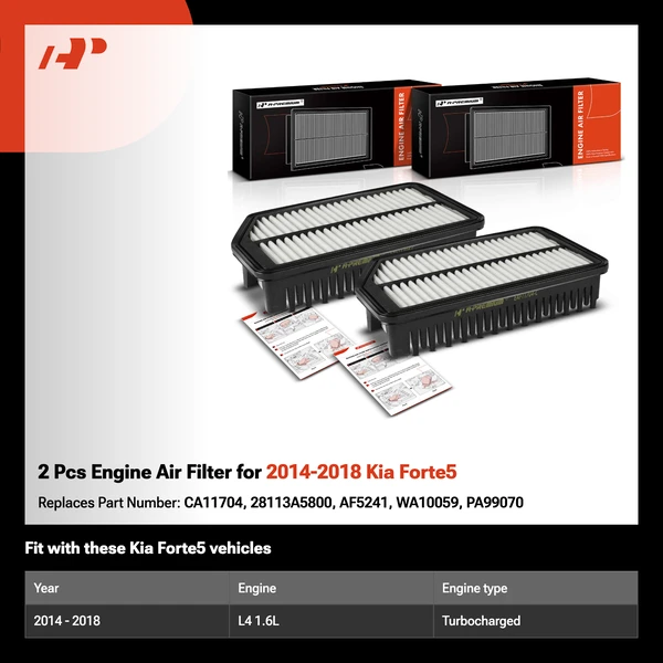 2 Pcs Engine Air Filter for 2014-2018 Kia Forte5