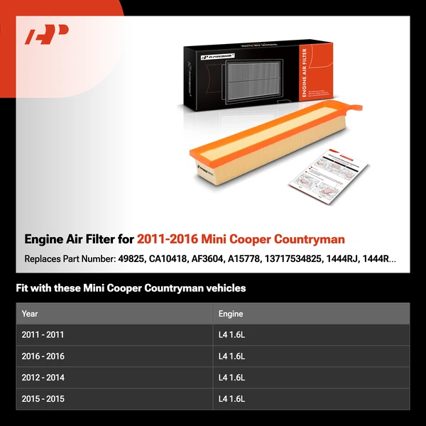 Engine Air Filter for 2011-2016 Mini Cooper Countryman
