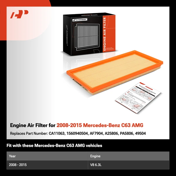 Engine Air Filter for 2008-2015 Mercedes-Benz C63 AMG