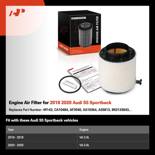 Engine Air Filter for 2018 2020 Audi S5 Sportback
