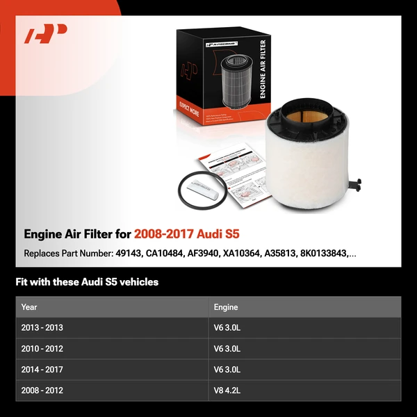 Engine Air Filter for 2008-2017 Audi S5