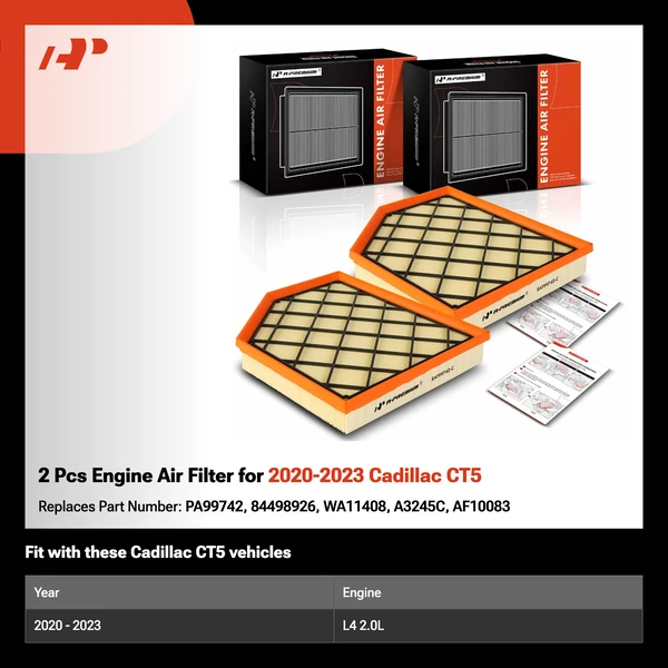 2 Pcs Engine Air Filter for 2020-2023 Cadillac CT5