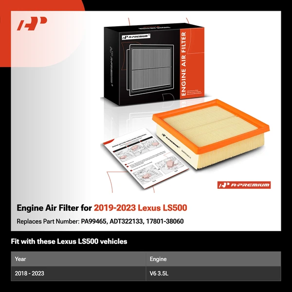 Engine Air Filter for 2019-2023 Lexus LS500